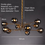 Storm Cypress - Glass bubble chandelier Kitchen Island light