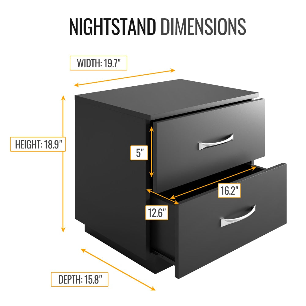 Linen Atlas - Black Nightstand Black Furniture Nightstand Small Bedside Table