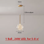 Summer Ivory Hearth LED Chandelier Glass Pendant Lights