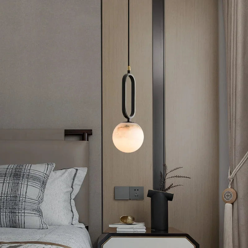 Copper Studio - Real Natural Marble Pendant Light
