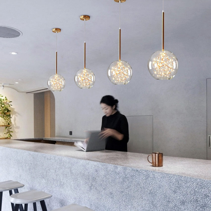 Summer Ivory Hearth LED Chandelier Glass Pendant Lights