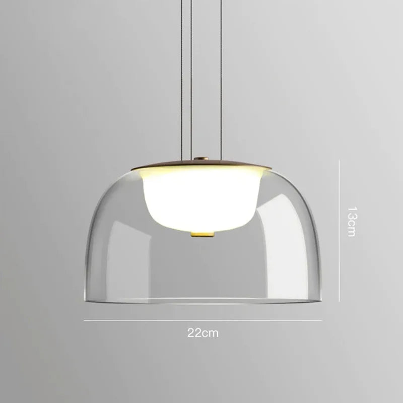 Seafoam Haven – Modern Glass Pendant LED Hanging Light Fixture