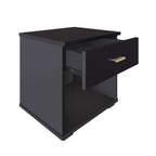 Coastal Cypress - Modern Black Nightstand Small Bedside Table
