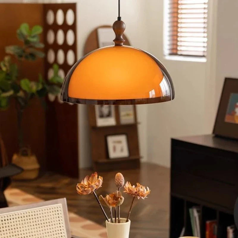 Solis - Amber Glow Dome Pendant Light