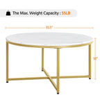 Ashen Horizon - Modern Oval Coffee Table Faux Marble