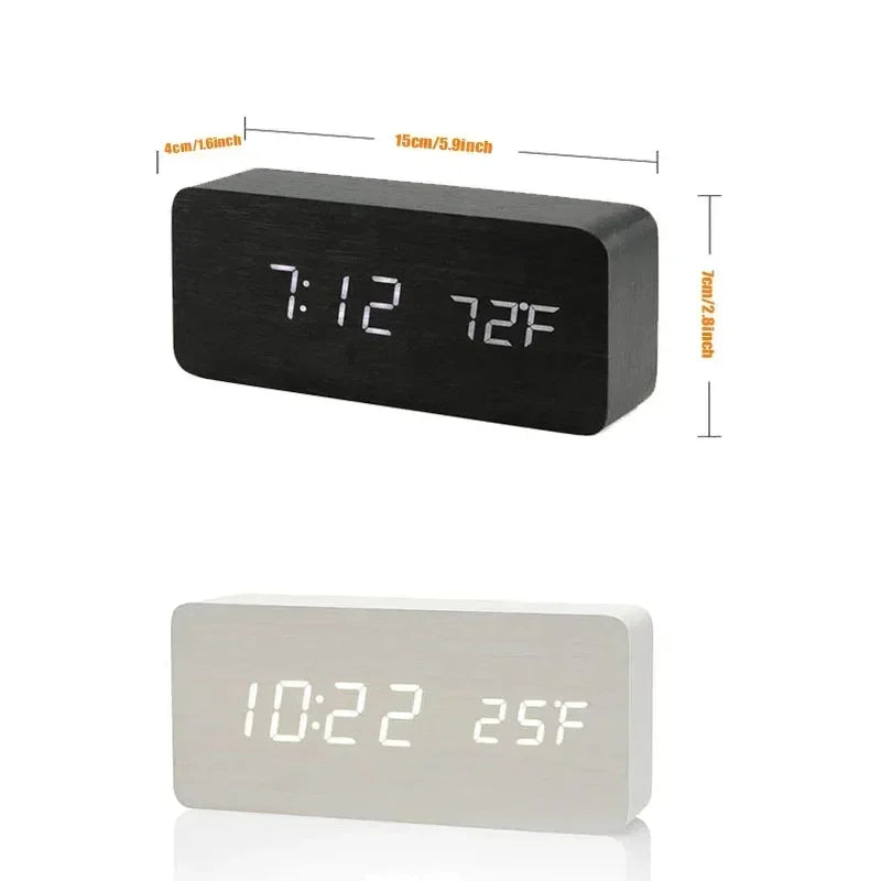 Felix - AuraBlock Wooden Digital Alarm Clock