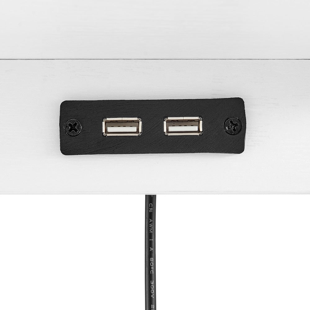 Dawn Corner - Modern 3 Drawer Nightstand with Charging Station