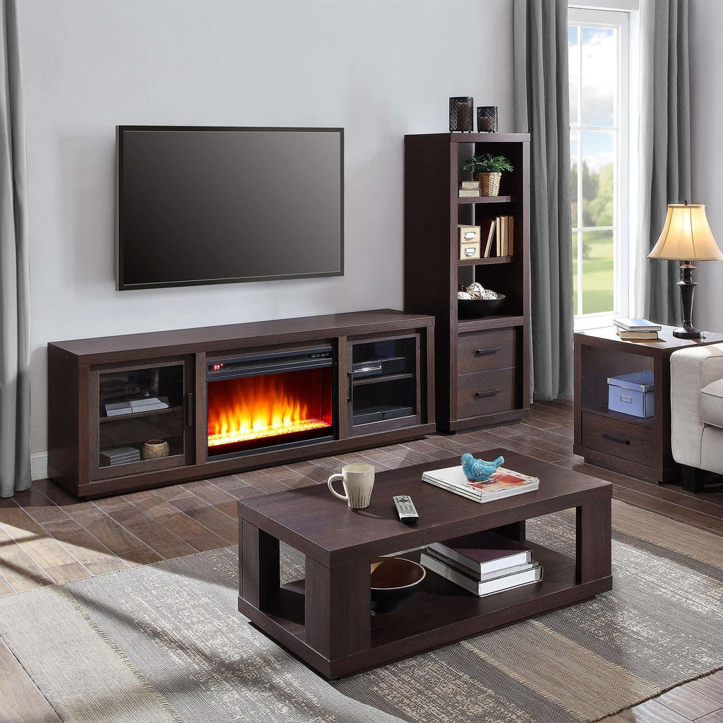 Serene Summit - Wood Coffee Table with Storage Square Coffee Table with Storage
