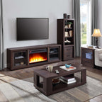 Serene Summit - Wood Coffee Table with Storage Square Coffee Table with Storage
