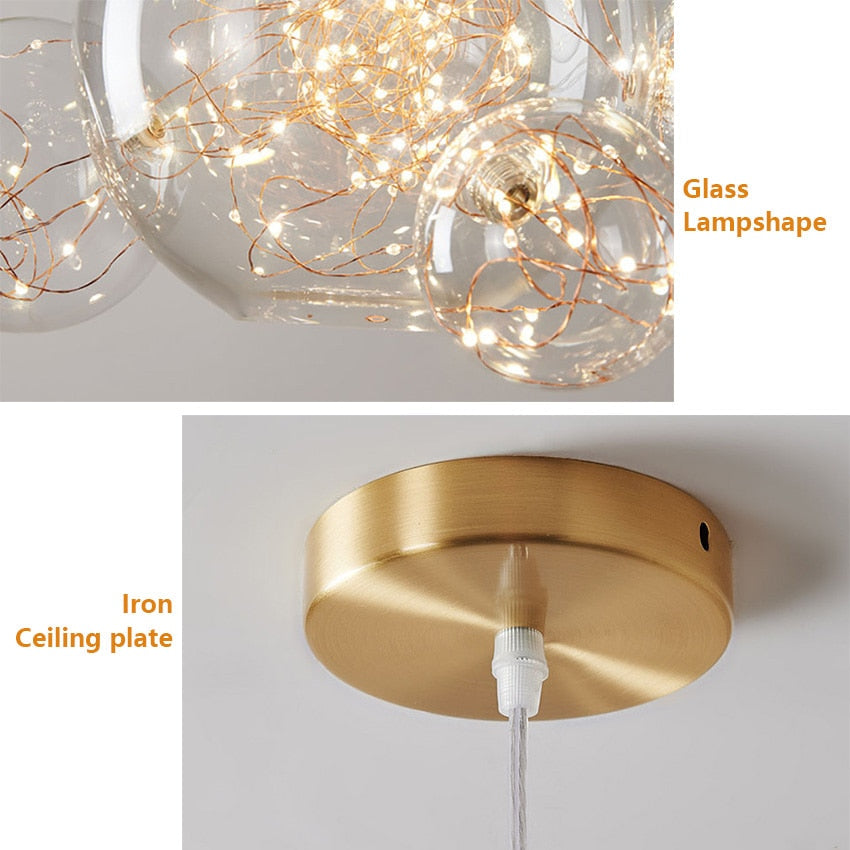Summer Ivory Hearth LED Chandelier Glass Pendant Lights