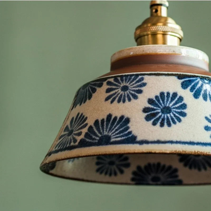 Birch Echo – Hand-Painted Ceramic Pendant Light