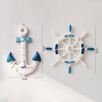 Boden - 2PCS Nautical Ship Wheel and Anchor Wall Decor