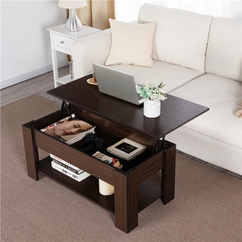 Ivory Kettle - Lift Top Coffee Table with Storage Square Coffee Table with Storage