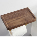Breezy Juniper - Toilet Roll Holder Brass Wood