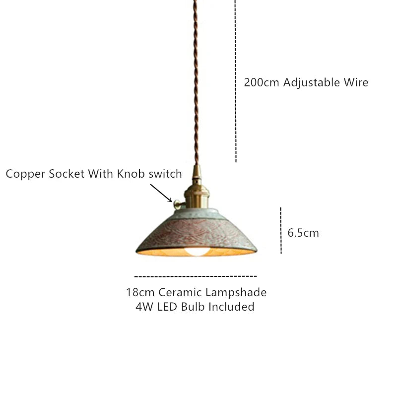 Birch Echo – Hand-Painted Ceramic Pendant Light