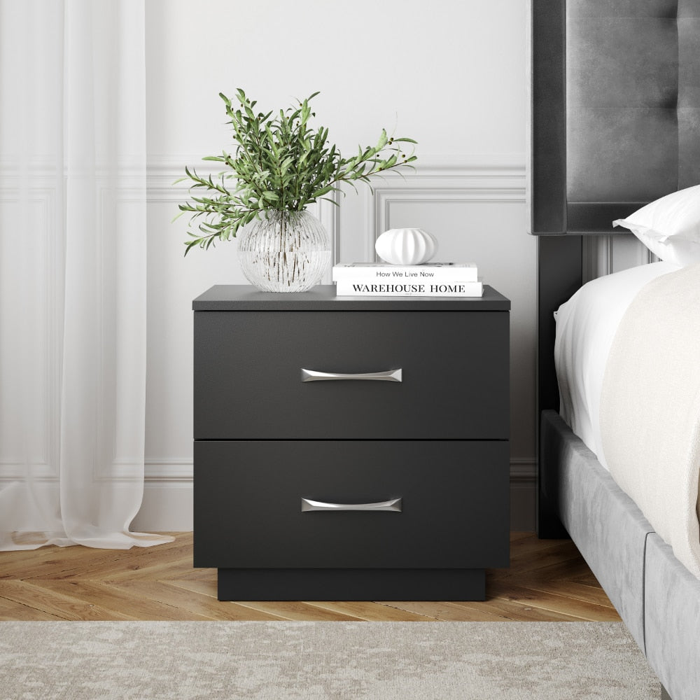 Linen Atlas - Black Nightstand Black Furniture Nightstand Small Bedside Table