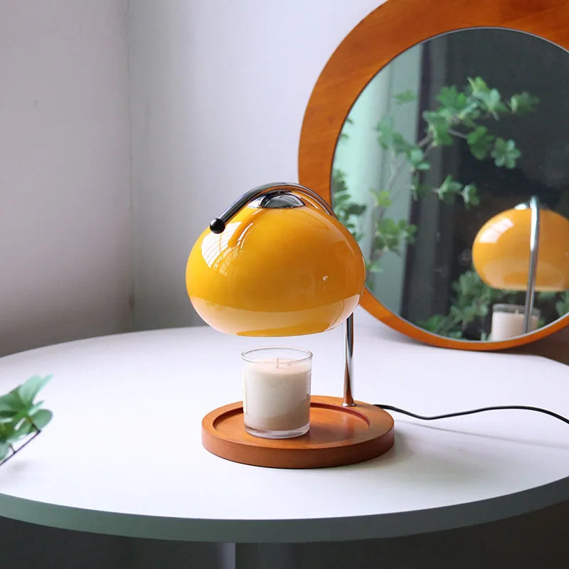Lunar Stone - Vintage Glass Table Lamp Candle Warmer Lamp Bauhaus Furniture