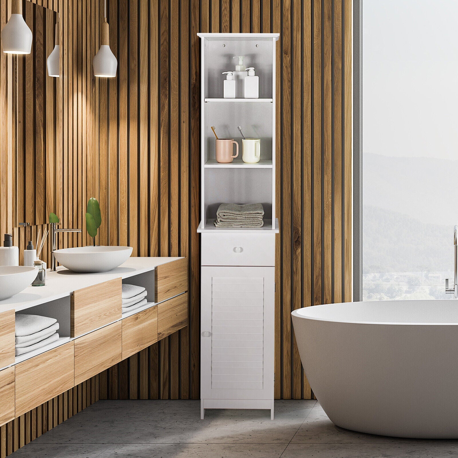 Golden Tide - Tall Bathroom Cabinets Laundry Room Cabinets