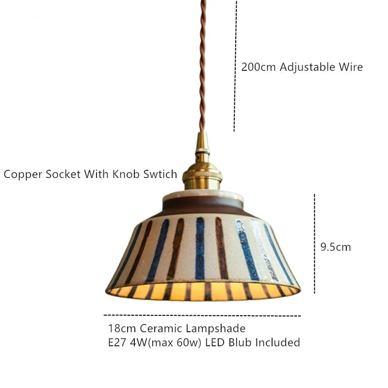 Birch Echo – Hand-Painted Ceramic Pendant Light