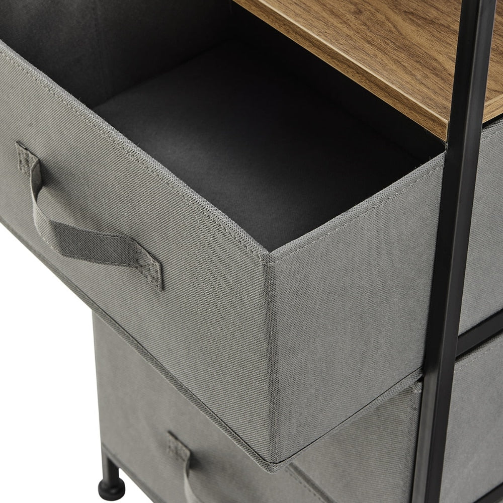 Dawn Corner - Modern 3 Drawer Nightstand with Charging Station