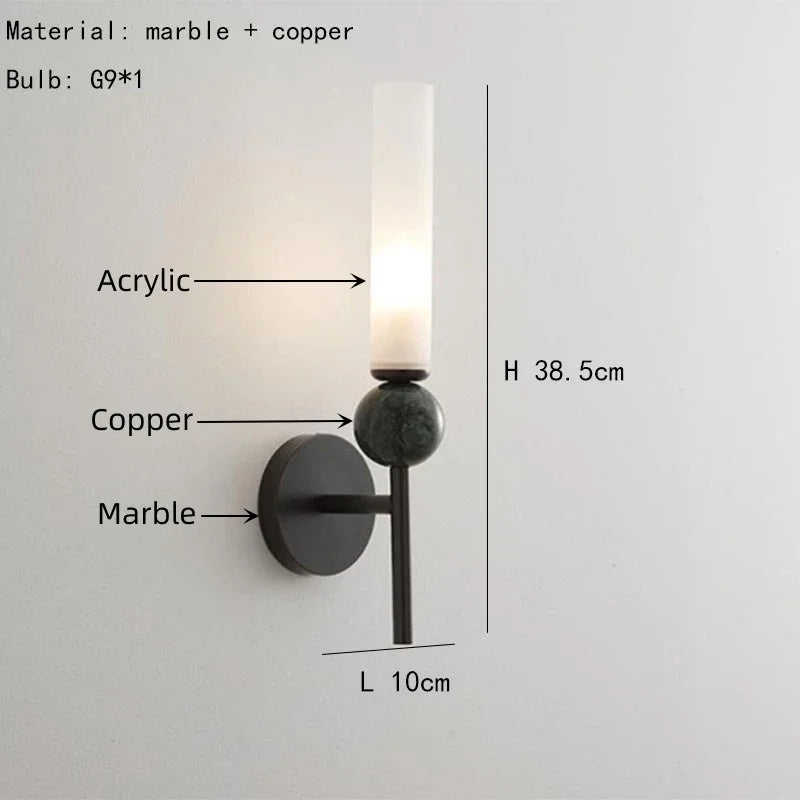 Bright Cedar - Marble Sconce Wall Light