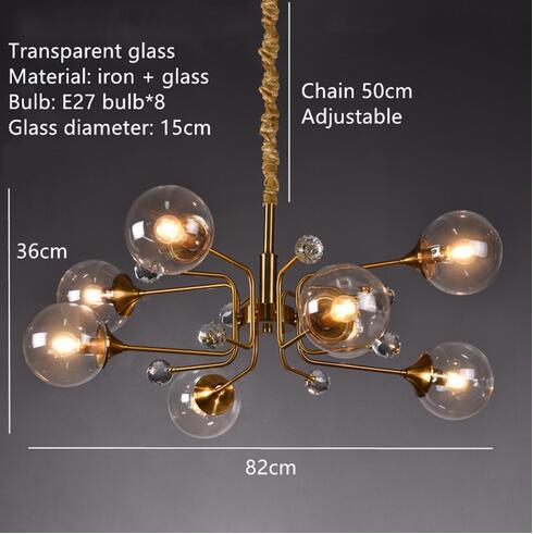 Storm Cypress - Glass bubble chandelier Kitchen Island light