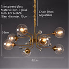 Storm Cypress - Glass bubble chandelier Kitchen Island light