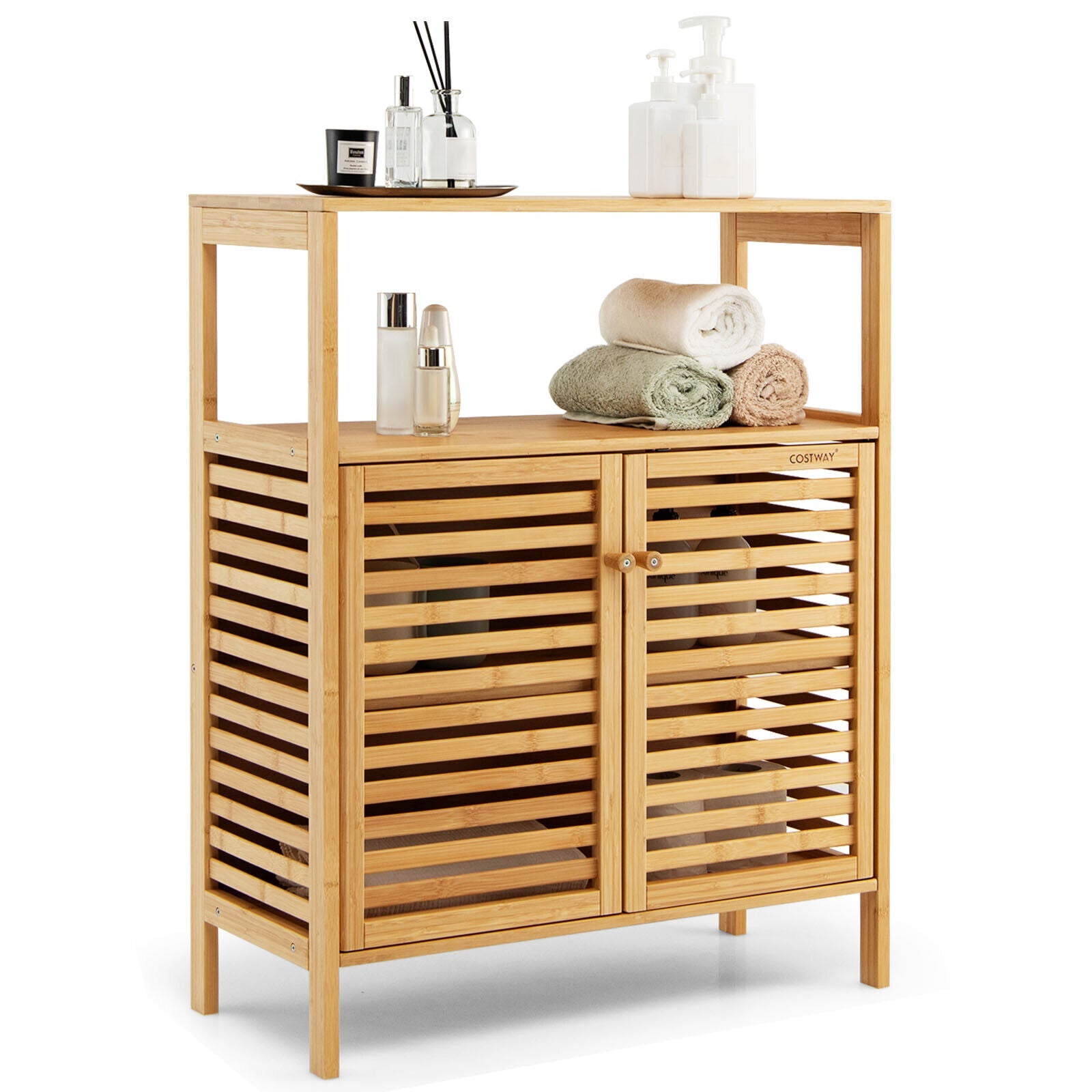 Modern River - Bamboo Wood Storage Cabinets Bathroom Cabinets