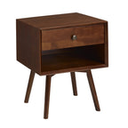 Sage Cove - Mid Century Modern Nightstand Walnut Solid Wood Nightstand Small Bedside Table