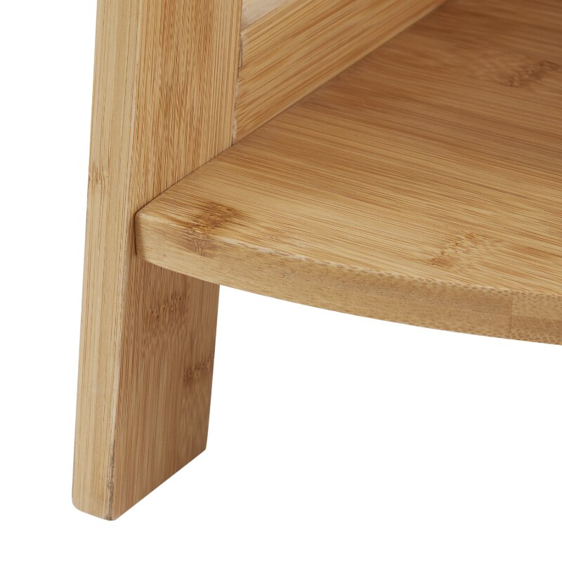 Stone Seabird - 3 shelf bookcase Bamboo Wood Corner Shelf Unit