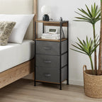 Dawn Corner - Modern 3 Drawer Nightstand with Charging Station