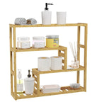 Bright Glade - Shower Shelves 3-Tier Bamboo Bathroom Wood Shelves