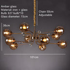Storm Cypress - Glass bubble chandelier Kitchen Island light