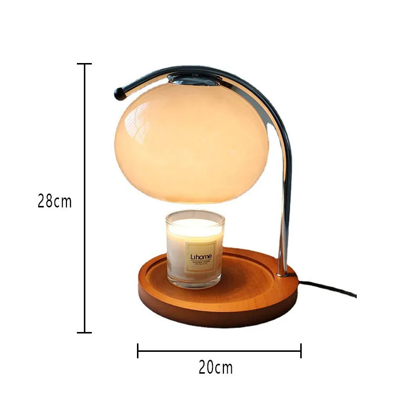 Lunar Stone - Vintage Glass Table Lamp Candle Warmer Lamp Bauhaus Furniture
