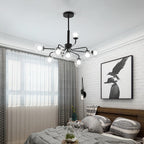 Ebony Thicket Nordic Black Ceiling Chandeliers Glass Light