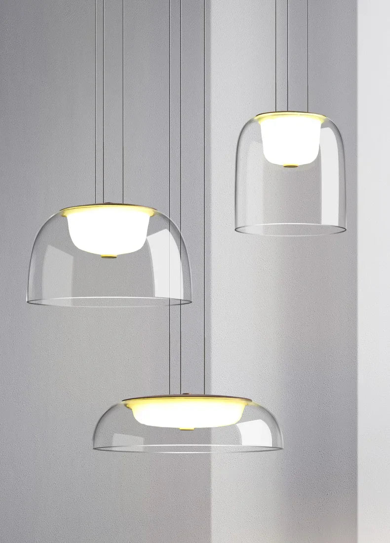 Seafoam Haven – Modern Glass Pendant LED Hanging Light Fixture