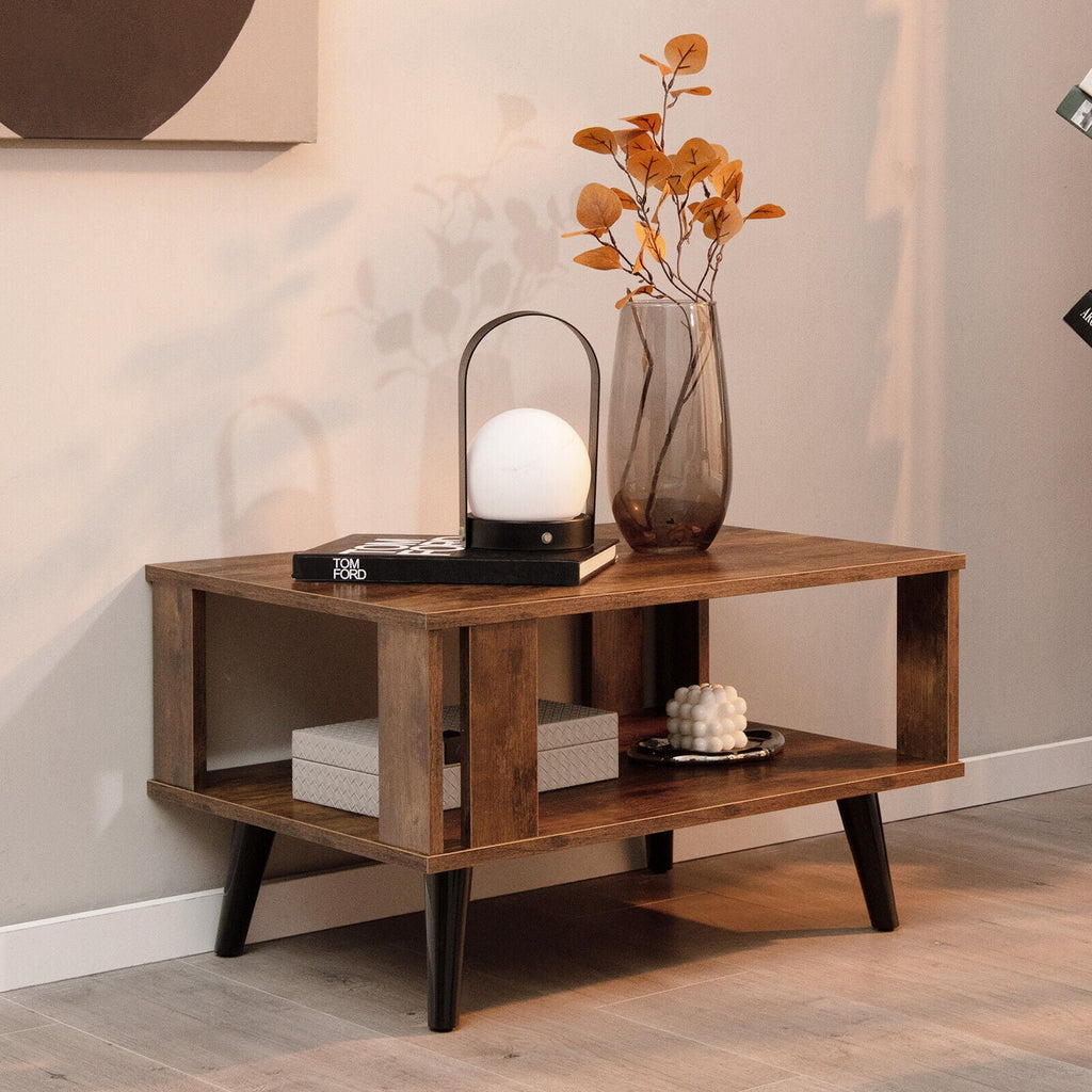 Prairie Cliff Canyon - Wood Coffee Table with Storage Square Coffee Table with Storage