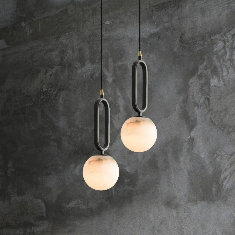 Copper Studio - Real Natural Marble Pendant Light