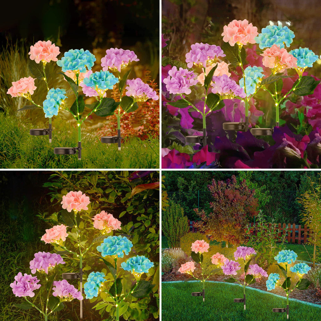 Vanta - 2Pcs Solar Hydrangea Pathway Light