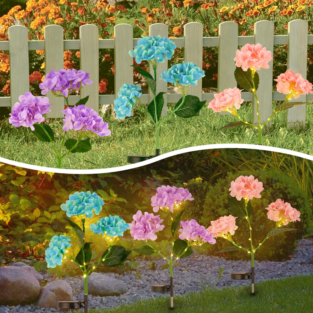 Vanta - 2Pcs Solar Hydrangea Pathway Light