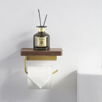 Breezy Juniper - Toilet Roll Holder Brass Wood