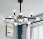 Ebony Thicket Nordic Black Ceiling Chandeliers Glass Light
