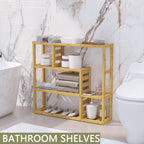 Bright Glade - Shower Shelves 3-Tier Bamboo Bathroom Wood Shelves