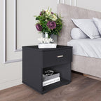 Coastal Cypress - Modern Black Nightstand Small Bedside Table