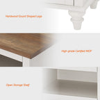 Oyster Ivory - Modern LED White Nightstand Small Bedside Table