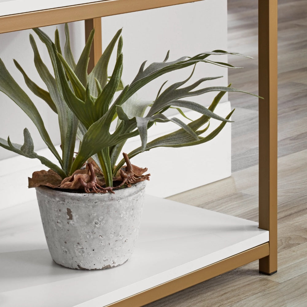 Slate Cobalt - 6-Shelf Gold Metal Frame Bookcase