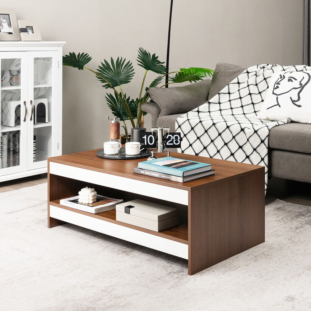 Timber Halo - Wood Coffee Table with Storage
