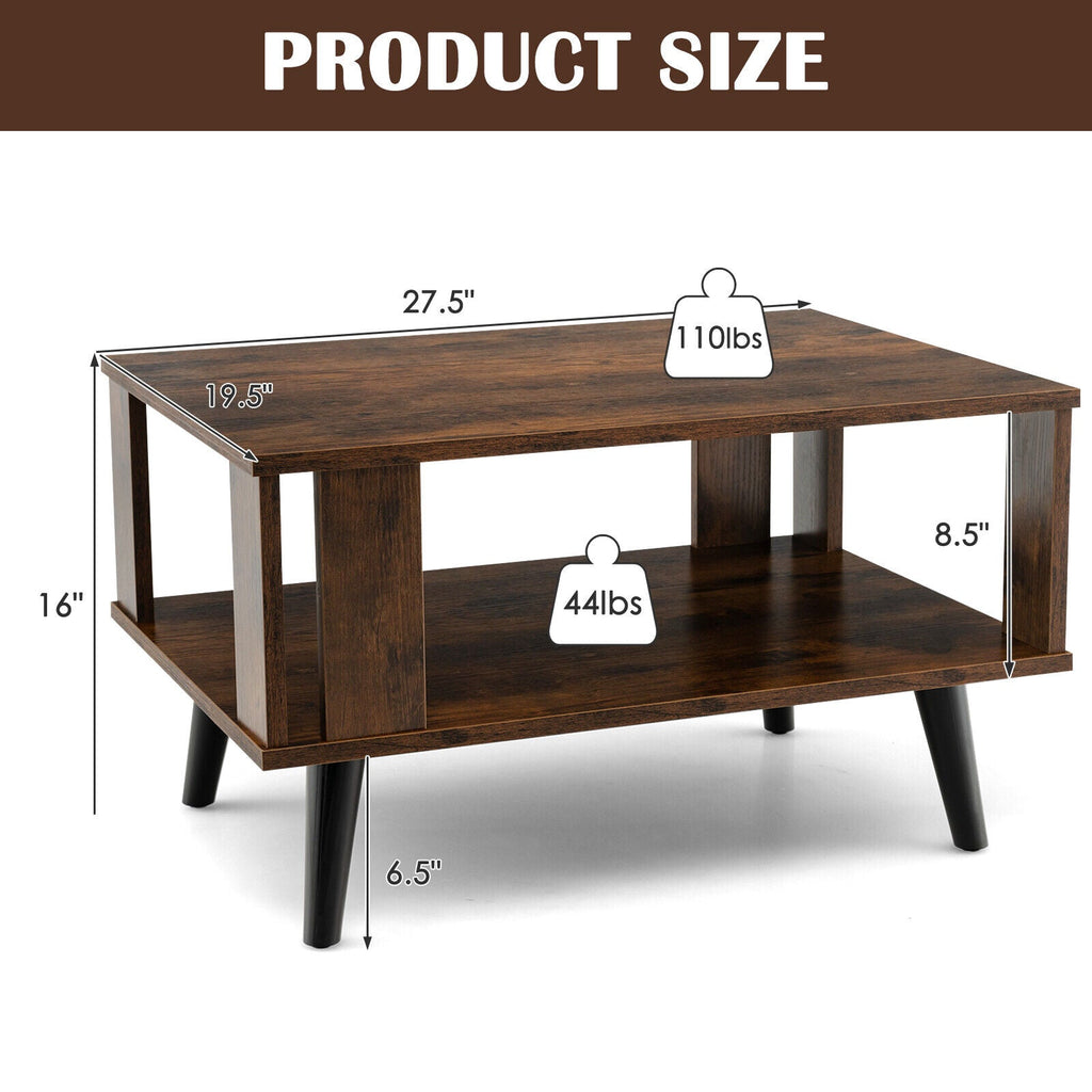 Prairie Cliff Canyon - Wood Coffee Table with Storage Square Coffee Table with Storage