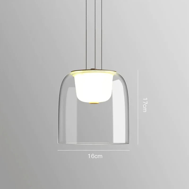 Seafoam Haven – Modern Glass Pendant LED Hanging Light Fixture