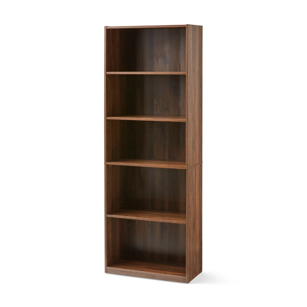 Snow Harbor - 5-Shelf Book Shelf Living Room Shelves Wood Shelves